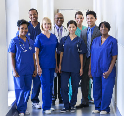 a group of medical staff smiling